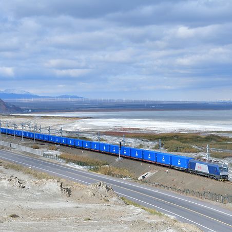 Streckennetz der DB Cargo Eurasia auf dem Eurasischen Korridor zwischen China und Europa